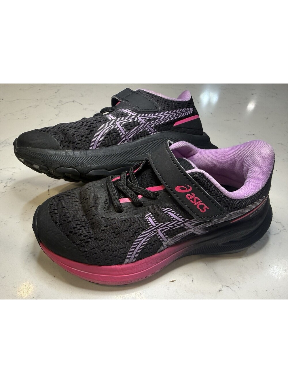 ASICS Gt 1000-13 Sneakers Shoes Kids Girls Gel Size K12 1014A344 Black Pink
